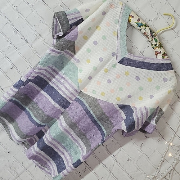 Oddi USA Made Knit Lavender Lilac Purple Polka Dot Funky Fun Oversized Top Sz M - Picture 9 of 12